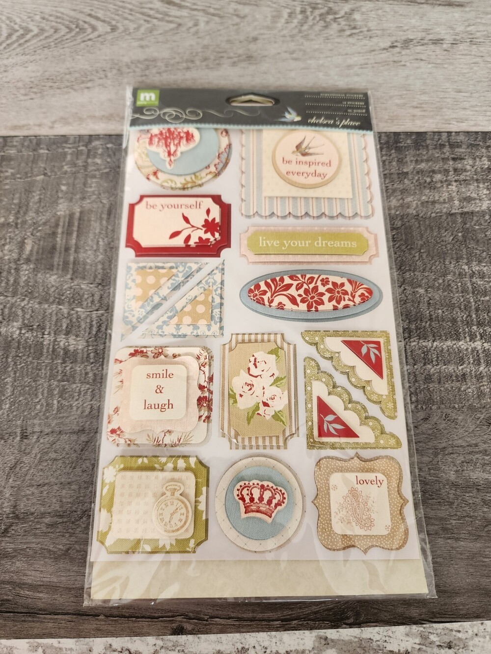 Making Memories - Scrapbook Stickers 3D Labels Corners Chelsea's Place+ NEW #29
